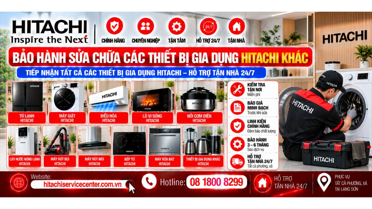 Bảo hành sửa chữa các thiết bị gia dụng Hitachi khác https://hitachiservicecenter.com.vn/ Hotline: 08 1800 8299
