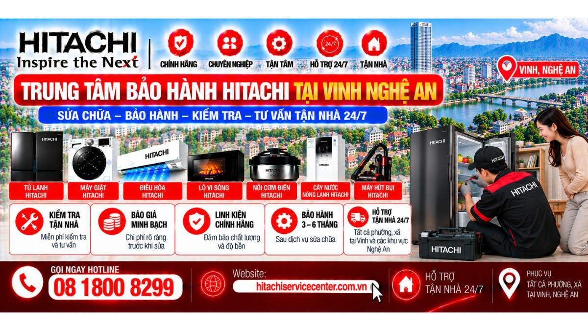 Quy trình liên hệ bảo hành Hitachi tại Vinh Nghệ An https://hitachiservicecenter.com.vn/ Hotline: 08 1800 8299