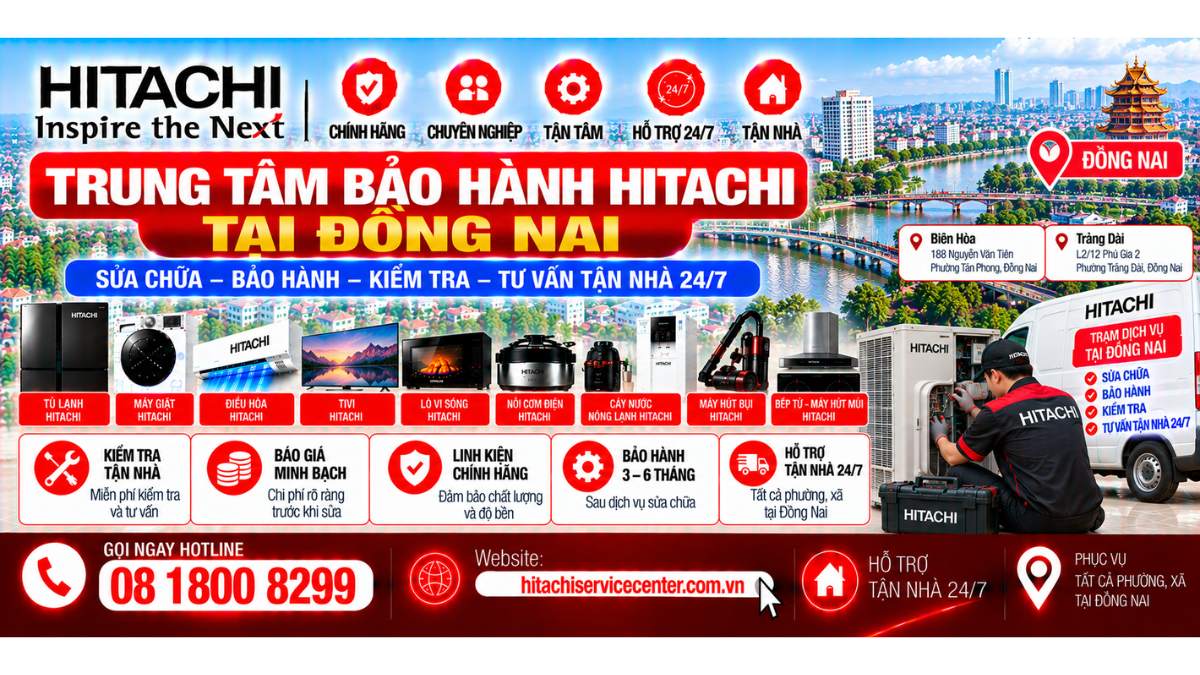 Trung Tâm Bảo Hành Hitachi Tại Đồng Nai https://hitachiservicecenter.com.vn/ Hotline: 08 1800 8299