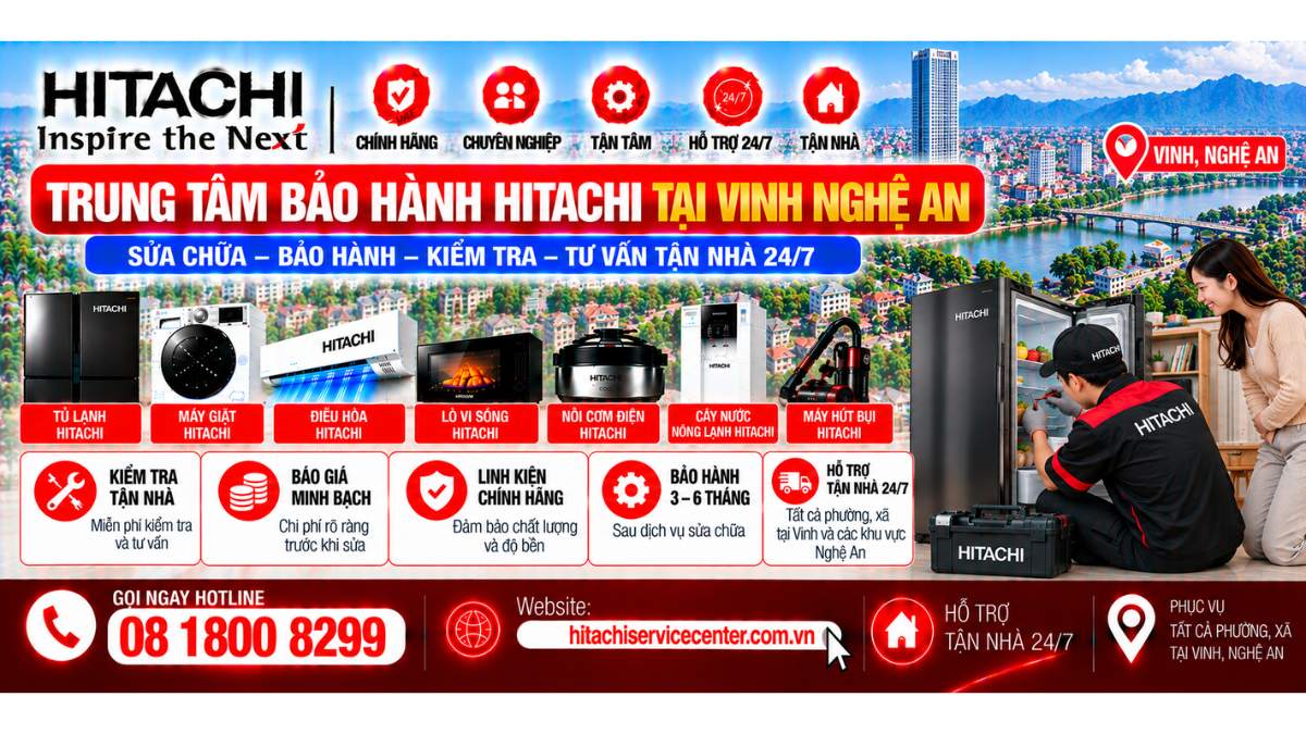Trung Tâm Bảo Hành Hitachi Tại Vinh Nghệ An https://hitachiservicecenter.com.vn/ Hotline: 08 1800 8299